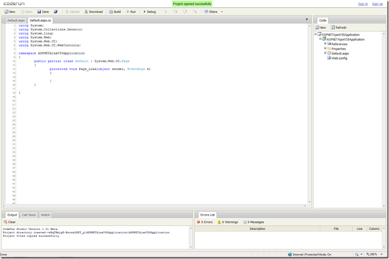 Impressive software sample: An IDE in the browser
